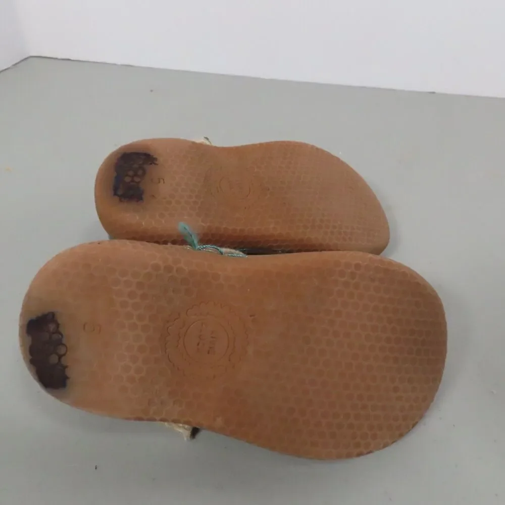 Livie & Luca Teal Blue Canvas Mary Jane Shoes Toddler Girls Size 5 Hook Loop